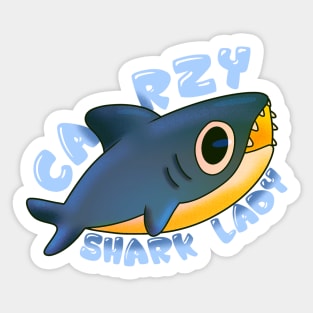 Crazy Shark Lady Sticker